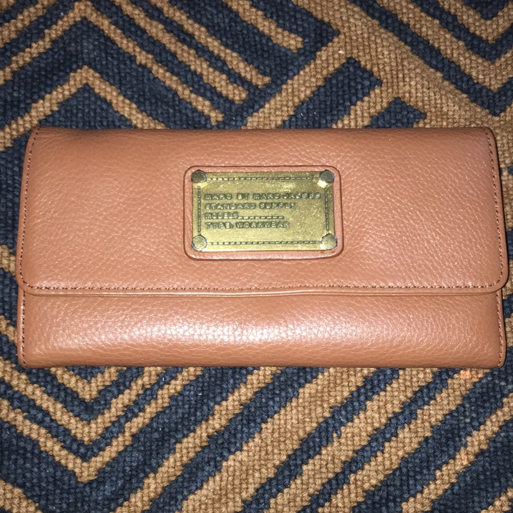 Marc by Marc Jacobs Cognac Trifold Leather Wallet